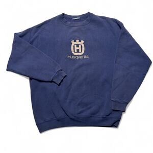 Husqvarna Chainsaw Motorcycles Crewneck Work Sweatshirt Mens Large